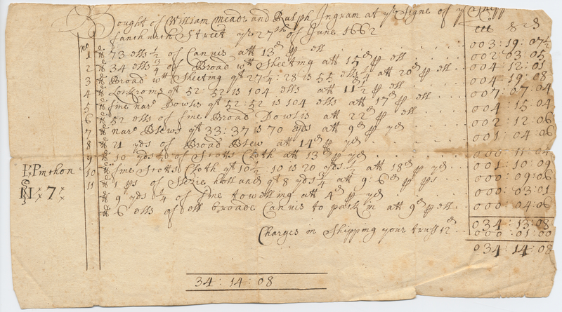 Thumbnail for Bill: <small> 1662 …