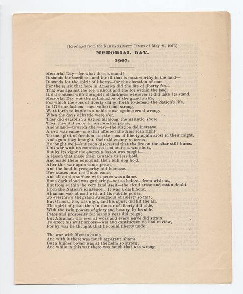 Thumbnail for Memorial Day. 1907
