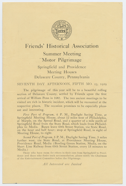 Thumbnail for Friends' Historical Association …