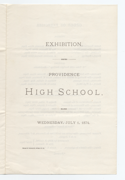 Thumbnail for Exhibition. Providence High …