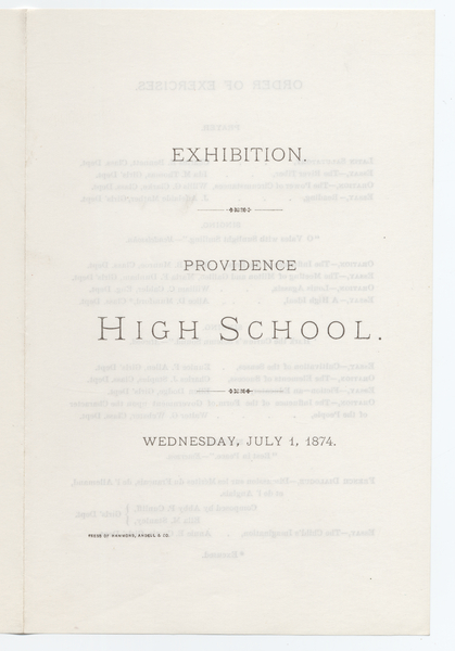 Thumbnail for Exhibition. Providence High …