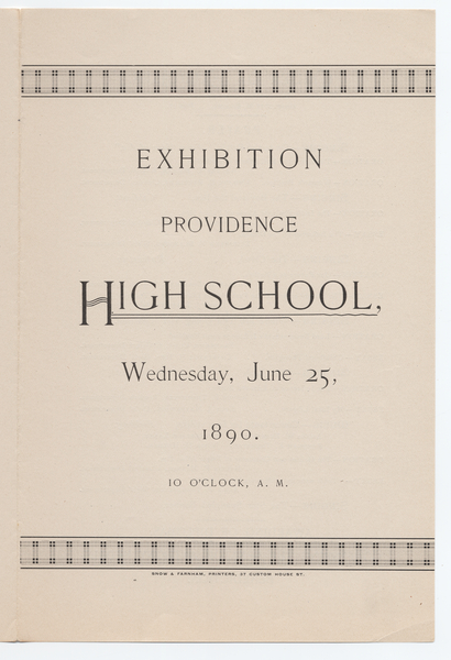 Thumbnail for Exhibition. Providence High …