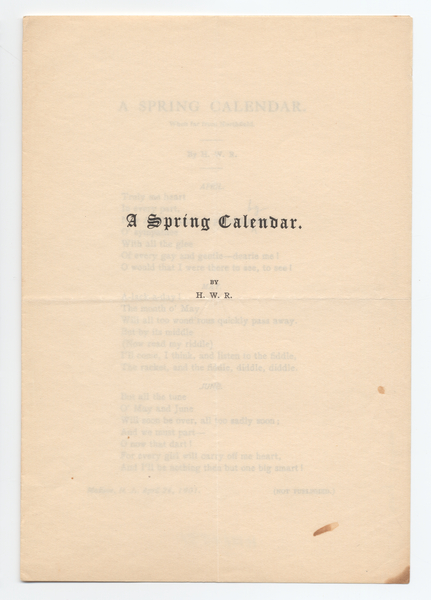 Thumbnail for A spring calendar