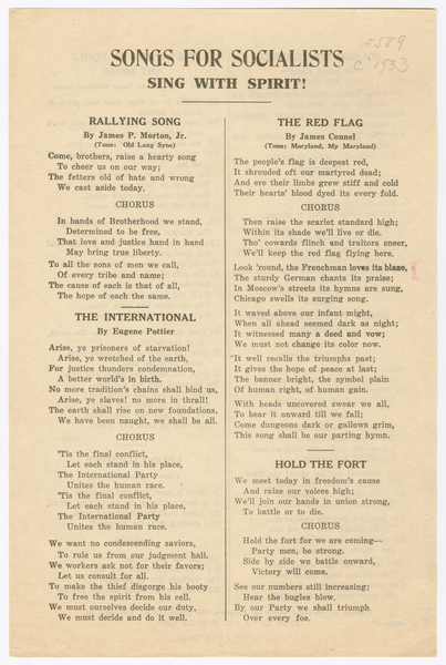 Thumbnail for Songs for socialists: …