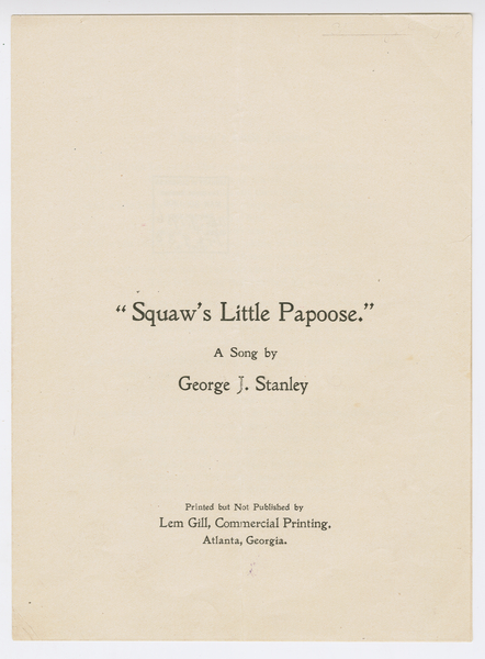 Thumbnail for "Squaw's little papoose."