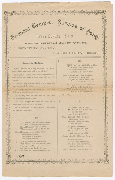 Thumbnail for Tremont Temple, Service …