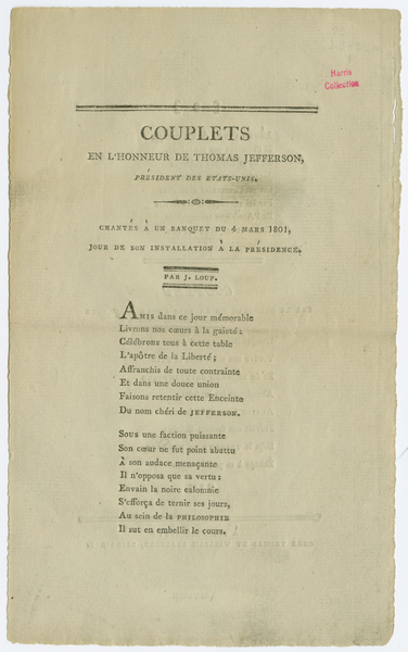 Thumbnail for Couplets en l'honneur …