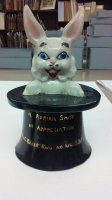 Thumbnail for 2-part ceramic rabbit-in-a-hat. …