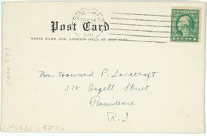 Thumbnail for [Unidentified] to Lovecraft, …