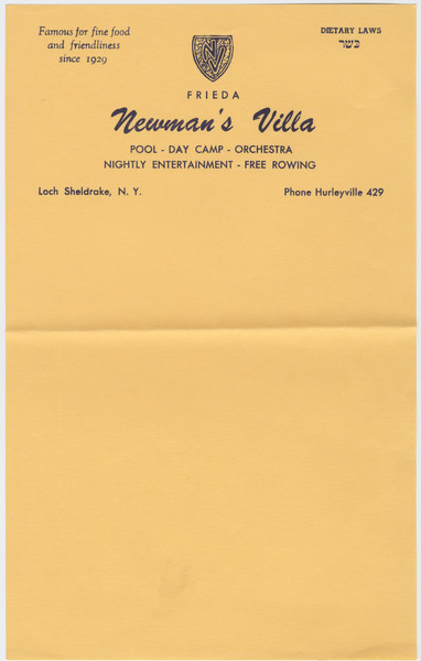 Thumbnail for Newman's Villa stationary