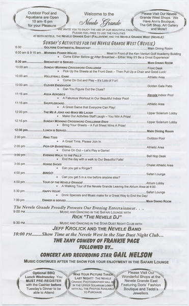 Thumbnail for Sunday schedule at …