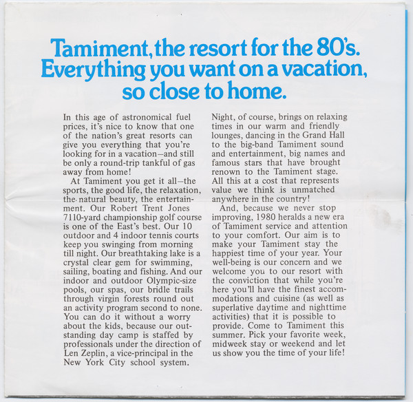 Thumbnail for Tamiment, the resort …