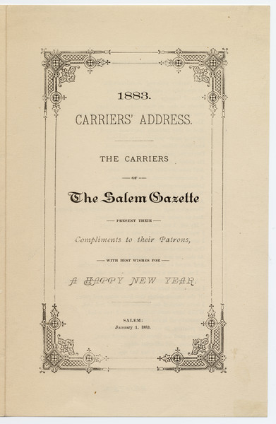 Thumbnail for 1883 Carriers' address: …
