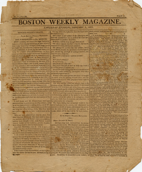 Thumbnail for Boston weekly magazine …