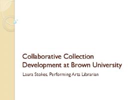 Thumbnail for Collaborative collection development …