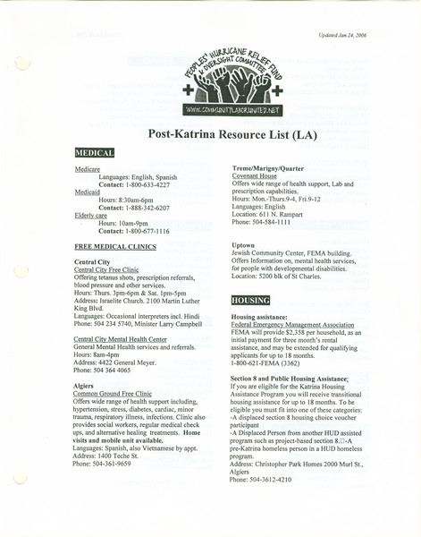 Thumbnail for Post-Katrina Resource List