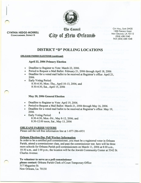 Thumbnail for District 'D' Polling …