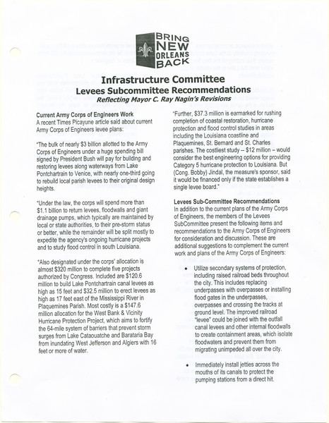 Thumbnail for Infrastructure Committee Levees …