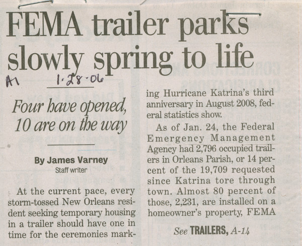 Thumbnail for FEMA trailer parks …