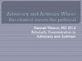 Thumbnail for Advocacy and activism: …