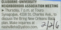 Thumbnail for Claiborne-University NeigHBOrhood Association …