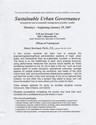 Thumbnail for Sustainble Urban Governance, …