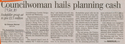 Thumbnail for Councilwoman hails planning …