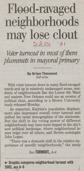 Thumbnail for Times-Picayune, Flood-ravaged neigHBOrhoods …
