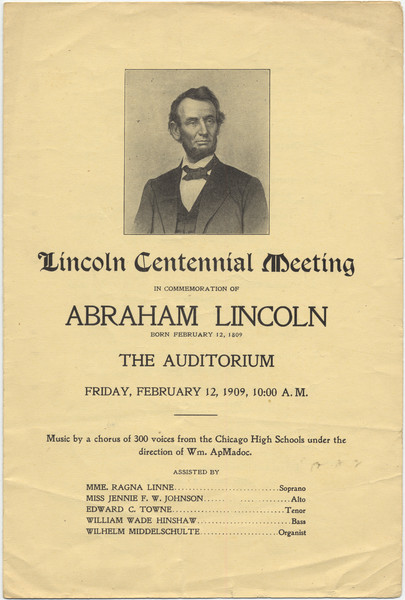 Thumbnail for Lincoln centennial meeting …