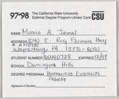 Thumbnail for Abu-Jamal library card