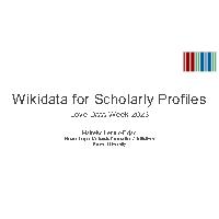 Thumbnail for Wikidata for Scholarly …