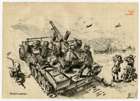 Thumbnail for Soldiers on half-track …